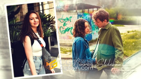 温馨视频相册照片展示动画幻灯片效果-AE模板