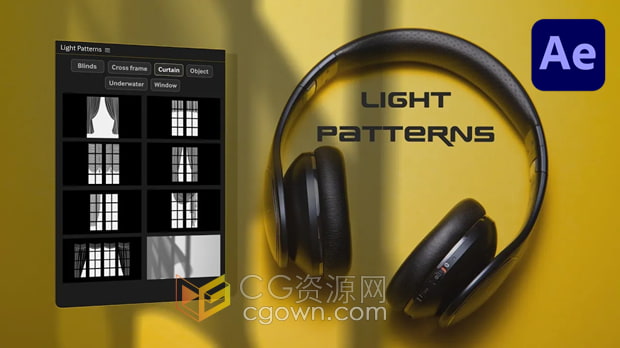 AE脚本Light Patterns V1.0灯光照明投影图案动画特效+视频教程