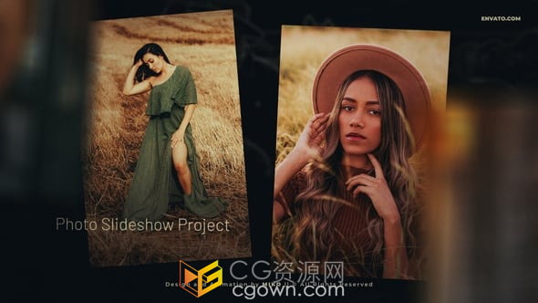 全高清分辨率视频相册AE模板照片幻灯片动画制作