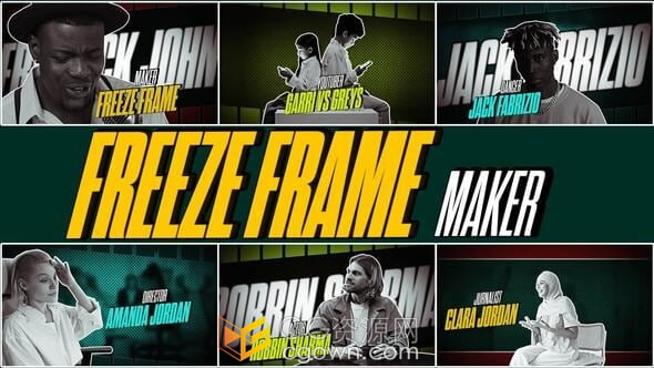 定格动画介绍演员阵容人物角色信息宣传视频-AE模板