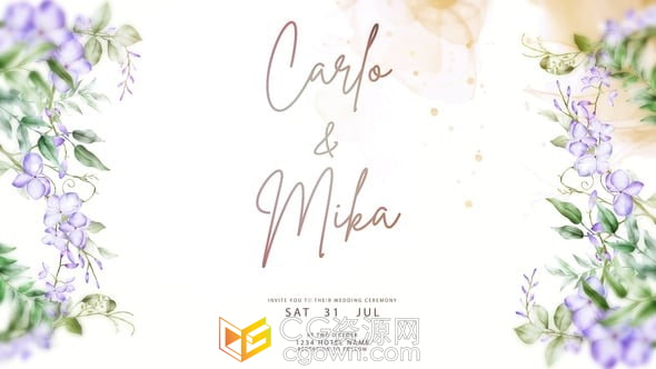 婚宴庆祝结婚举办宴会婚礼请柬介绍视频-AE模板