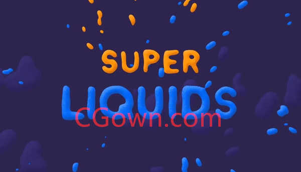 AE脚本Super Liquids v1.5.6液体流体拖尾效果MG动画工具