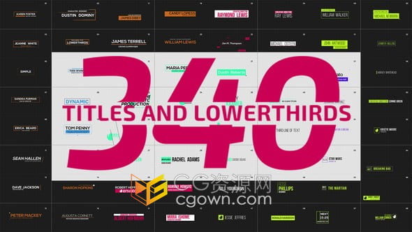 AE模板-340个运动标题和下三分之二文本字幕动画