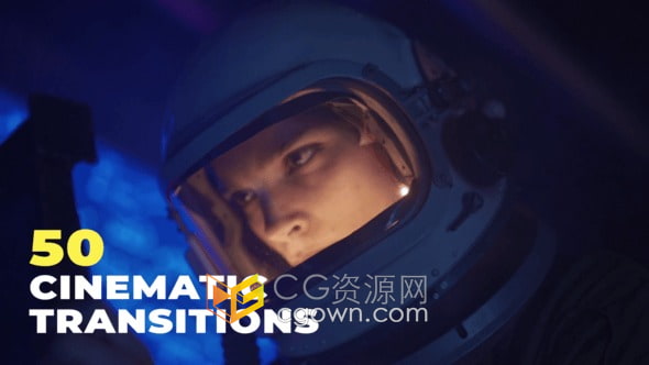 Cinematic Transitions 50个雪花屏闪划痕过渡-AE转场模板