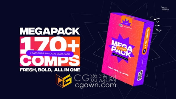 170+视频编辑元素含多种类别过渡倒计时全屏背景标题包等-AE模板