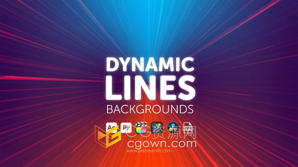 24种渐变色彩加速线动态线背景视频素材-AE&PR模板
