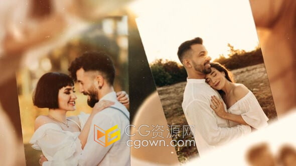 自然色调温馨浪漫回忆照片幻灯片婚礼相册视频AE模板免费下载