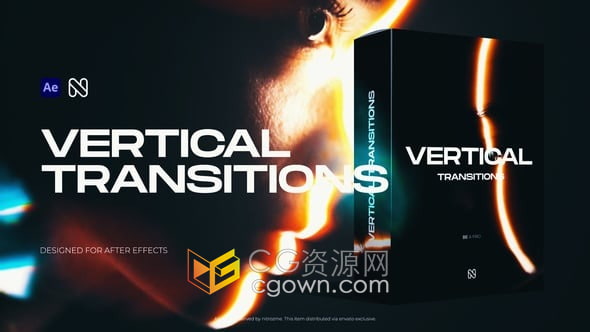 图形蒙版垂直过渡AE竖屏转场视频模板下载