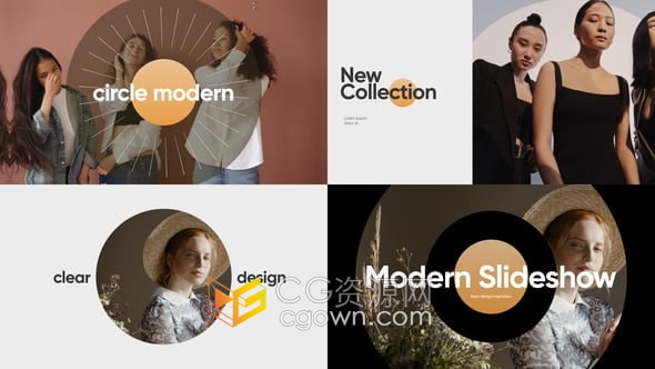 现代时尚圆圈图形动画视频幻灯片演示品牌广告宣传-AE模板