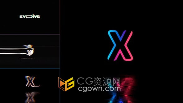 3D霓虹灯故障LOGO动画免费下载AE模板