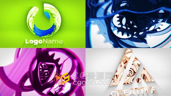 机理概念3D机械齿轮动画标志片头技术企业品牌Logo揭示-AE模板