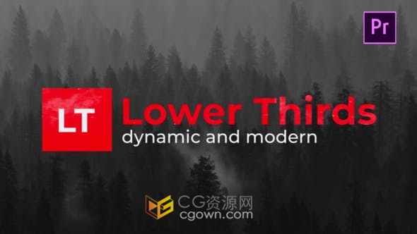 Modern Lower Thirds 9种简约现代视频字幕条标题动画-PR模板
