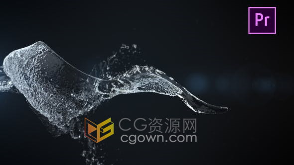 PR模板Winding Liquid Logo流体缠绕水飞溅特效视频片头