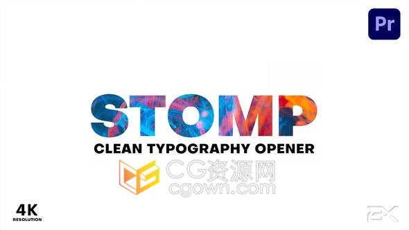 4K时尚活泼现代干净跺脚风格文本动画效果图文广告活动视频开场-PR/AE模板