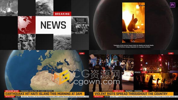 PR模板-多平台通用广播电视Web网络移动端新闻图形工具包