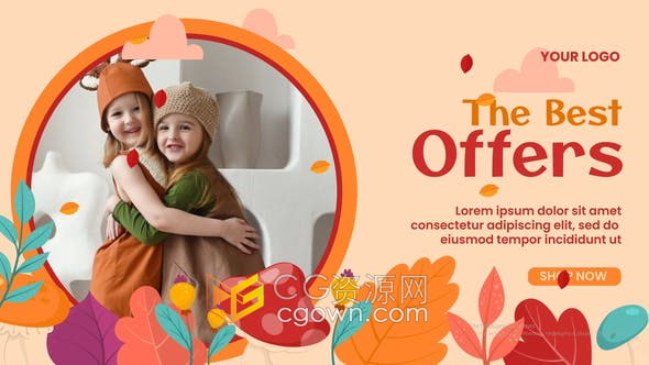 PR模板-适合制作婴童时装店视频游乐园广告创意少儿培训机构课程解说