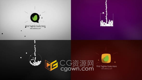 PR模板-6个简单实用2D商业绘图标志LOGO小动画