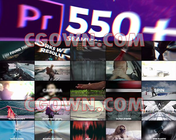 Premiere工程文件550+转场特效动画视频音效素材-PR模板