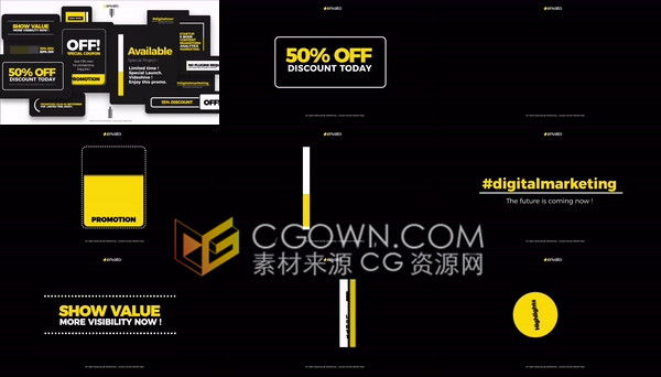 宣传视频中字幕标题文字动画效果包括PR预设+AE模板下载