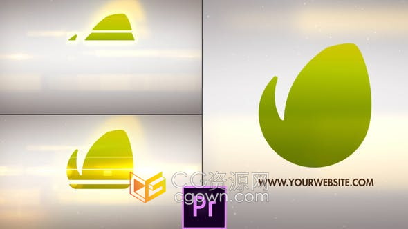 PR模板-清新优雅简约切片滑块翻转动画3d标志LOGO片头