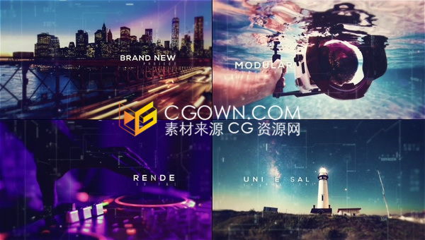 高科技数字空间元素三维视差宣传片视频制作PR预设-AE模板下载