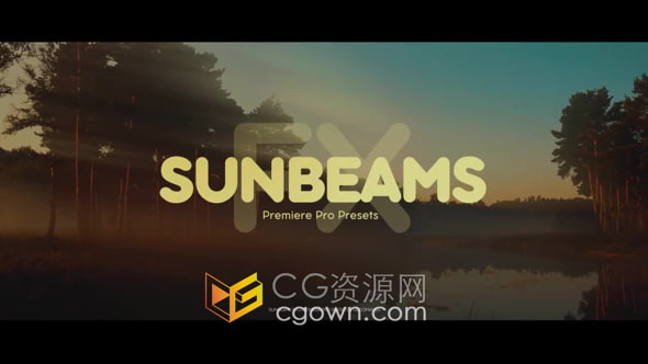 PR预设-Sunbeams FX 创建不同强度多个方向阳光效果光束太阳光效
