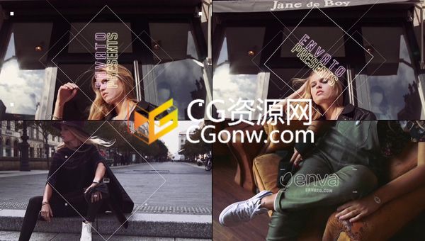 增加PR预设文件时尚视频片头描边文字效果字幕动画宣传开场-AE模板下载