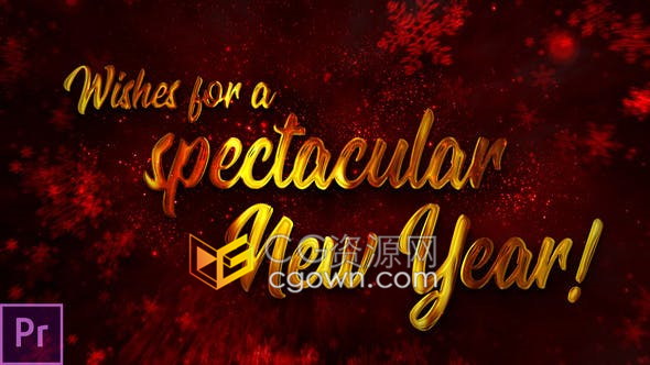神奇闪亮粒子标题节日问候企业电子贺卡新年圣诞祝福视频-PR预设