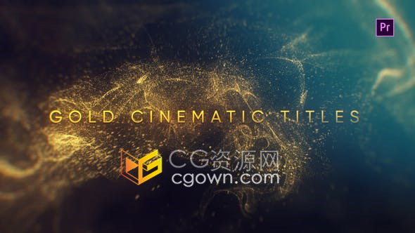 高端大气空间感优雅黄金流体粒子标题电影片名颁奖晚会文字介绍动画-AE/PR模板