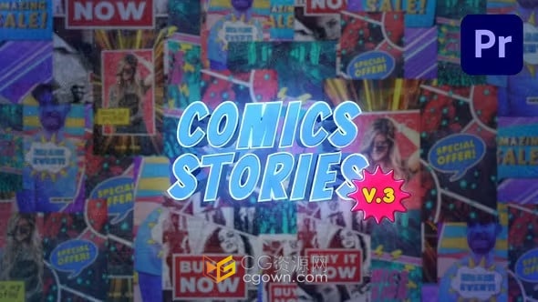 漫画风格6种垂直设计背景社交媒体短视频宣传-PR模板