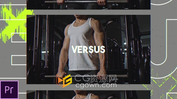 PR模板-含垂直分辨率制作专业运动宣传片故障效果动态视频广告