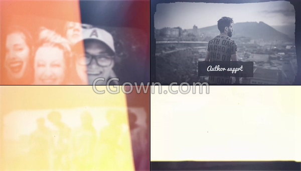 光泄漏复古幻灯片家庭爱婚礼回忆相册视频制作-PR模板工程下载