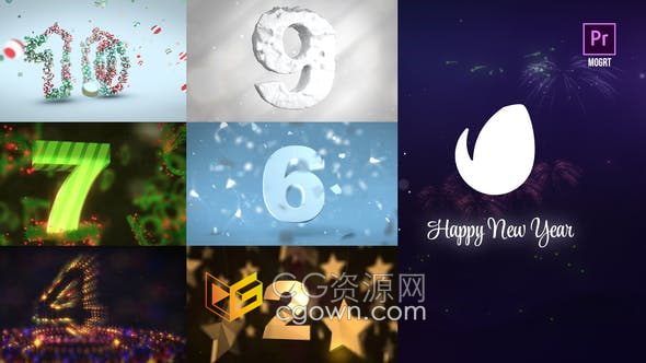 PR模板-2022新年创意倒计时3D倒数片头