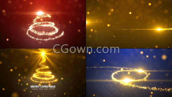 PR工程光线树圣诞节问候祝福视频LOGO片头-Premiere模板下载