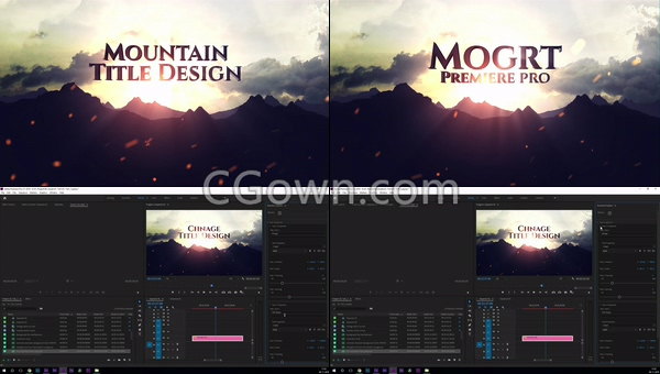 PR预设火山文字标题动画效果电影预告片头视频-Premiere模板下载