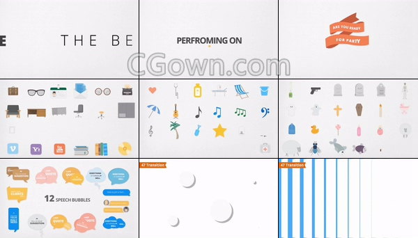 PR预设动画图标包卡通推广解释Icons包装设计效果-Premiere模板下载