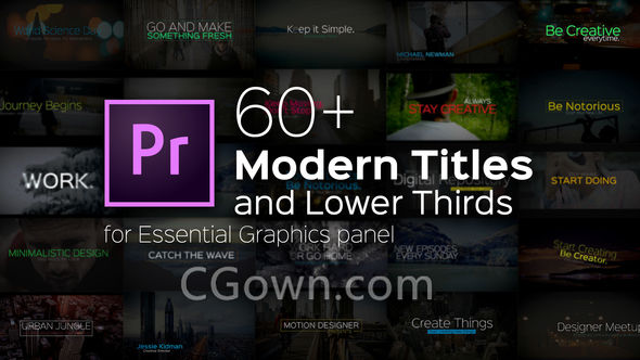 Premiere预设与AE模板62组简单文本动画标题排版效果下载