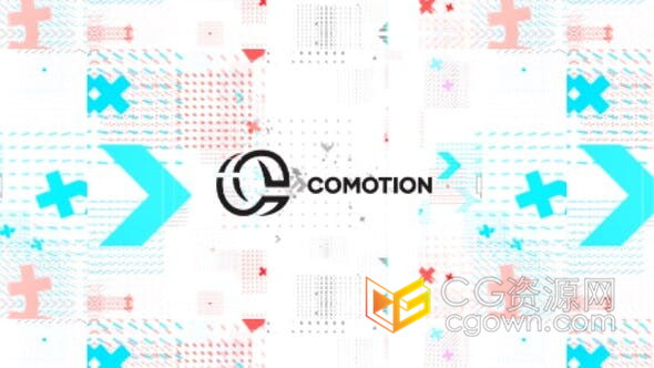 现代创意黑白数字标语点标签口号元素故障效果标志展示动画-PR模板