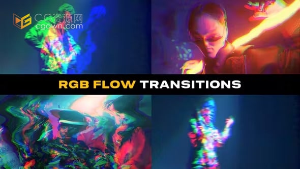 RGB通道色彩偏移分离12种毛刺和扭曲过渡效果-PR模板