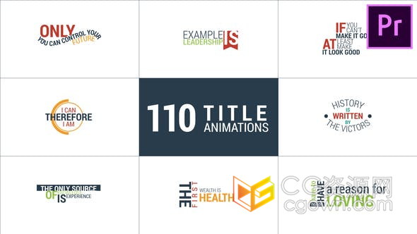 110个动力学整洁企业动态标题-PR预设免费下载