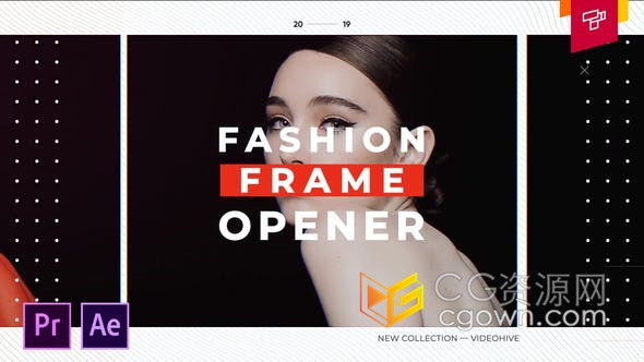 时尚杂志模特写真美妆视频网络频道包装宣传片头-AE模板/PR预设