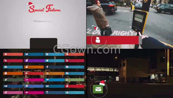 PR预设mogrt庆祝圣诞节年快乐前夜卡通社交媒体字幕条包装-Premiere模板下载