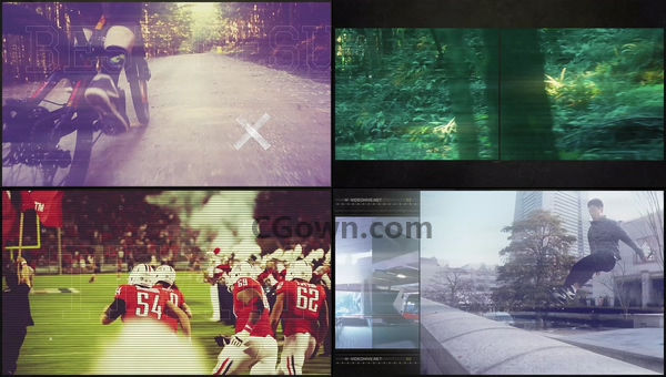 体育运动视频宣传片头动态能量故障介绍揭幕战介绍视频动画-PR预设与AE模板下载