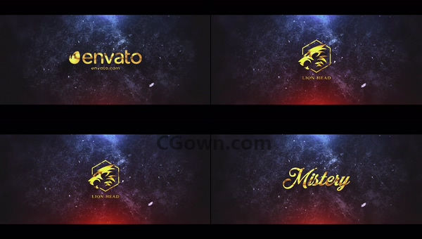 金色优雅光泽金属标志闪亮动画LOGO片头视频-PR预设与AE模板下载