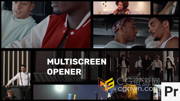 PR模板-跺脚节奏街头风格滑动格分割多屏幕展示快速动态开场白