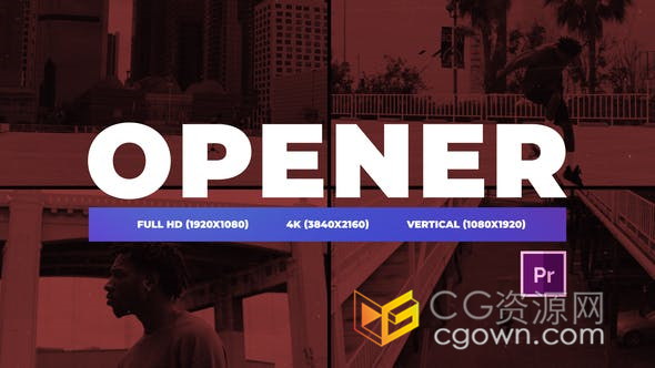 PR模板-励志激励性视频开场体育游戏音乐宣传快速标志logo片头动画