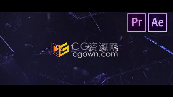破碎玻璃标题动画过渡效果史诗深沉氛围戏剧性电影预告片-AE模板/PR预设