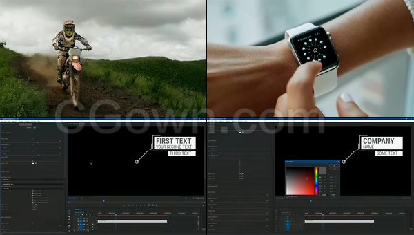 PR预设文件优雅呼出指南线描述信息图形字幕文字标题动画-Premiere模板下载