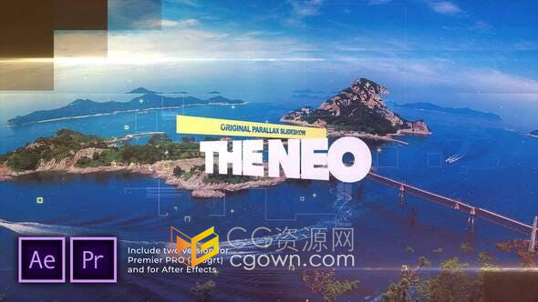 创意图形遮罩空间展示图文宣传介绍幻灯片视频动画制作-AE与PR模板