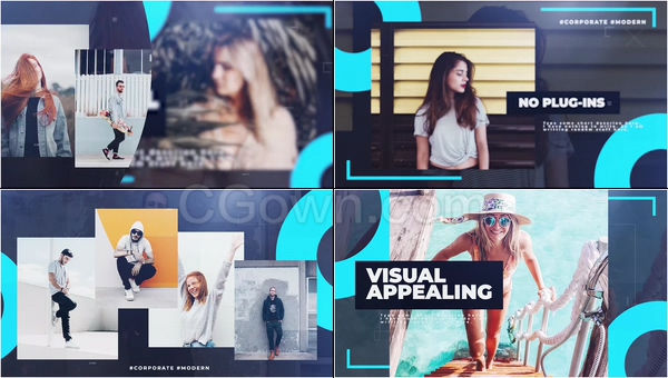 大字标题时尚商务企业宣传图文动画介绍视频制作-PR模板工程下载